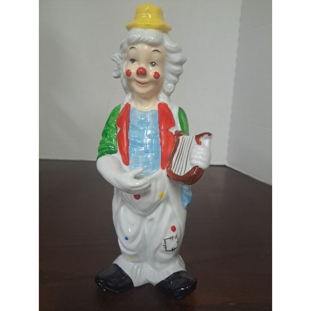 1991 Shiah Yih Clown With Harp Porcelain Figurine